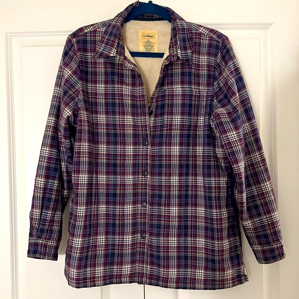 L.L. Bean Women's Fleece-Lined Flannel Shirt, size S